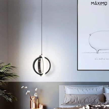 Lámpara colgante LED 2 Aros Negro Modelo - ALEN