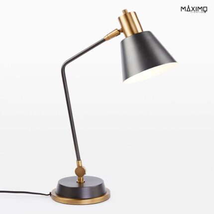 Lámpara de Mesa Metálica en Colores Dorado y Negro Modelo ARY