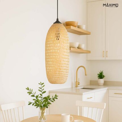 Lámpara Colgante Bambú color Beige Modelo - CARLA