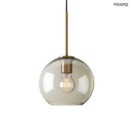 Lámpara Colgante con tulipa de Cristal-Beige y Dorado - TAORMINA 30