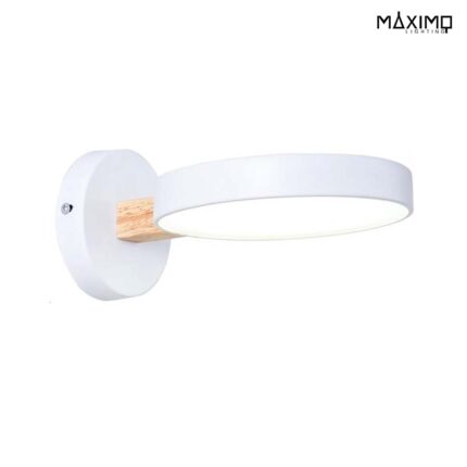 Lámpara de pared LED Blanca y Madera, OLIVIA WH