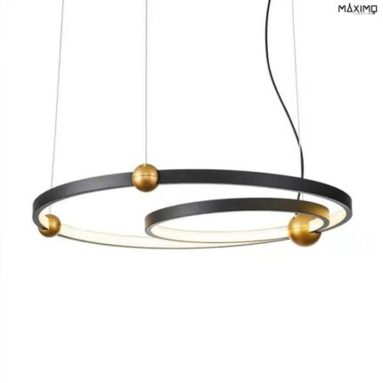 Lámpara LED Colgante - 2 AROS NEGRO-NEBULA 3