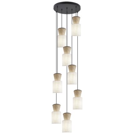 HÄNGELEUCHTE 8L AOSTA BEIGE/HOLZ 8 X 60W
E-27