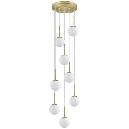 HÄNGELEUCHTE 8L.PORTILE MESSING-OPAL 8 X
 40W E-14