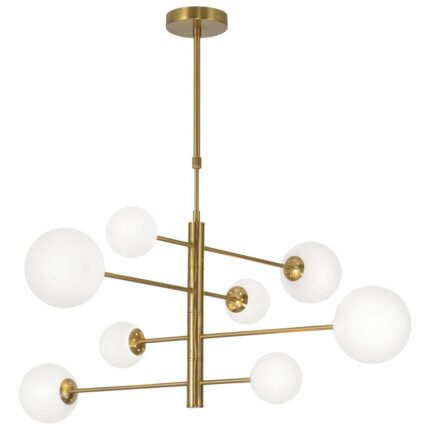 LAMPE 8L COSMICA MESSING OPAL 8 X 28W G-9