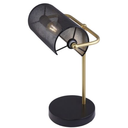 SOBREMESA BUFETE NEGRO Y DORADO 1 X 40W E-14