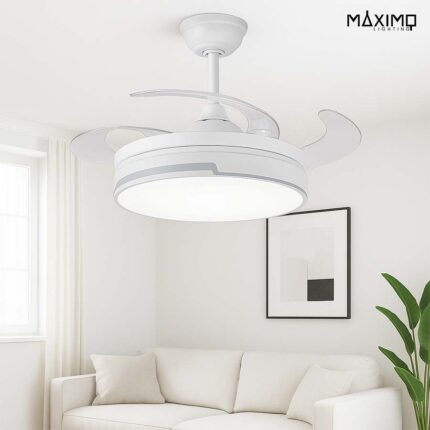 Ventilador DC Papiro 59w Blan/gris 6980lm Color 3000-4000-6000k Remot+mem+tempo